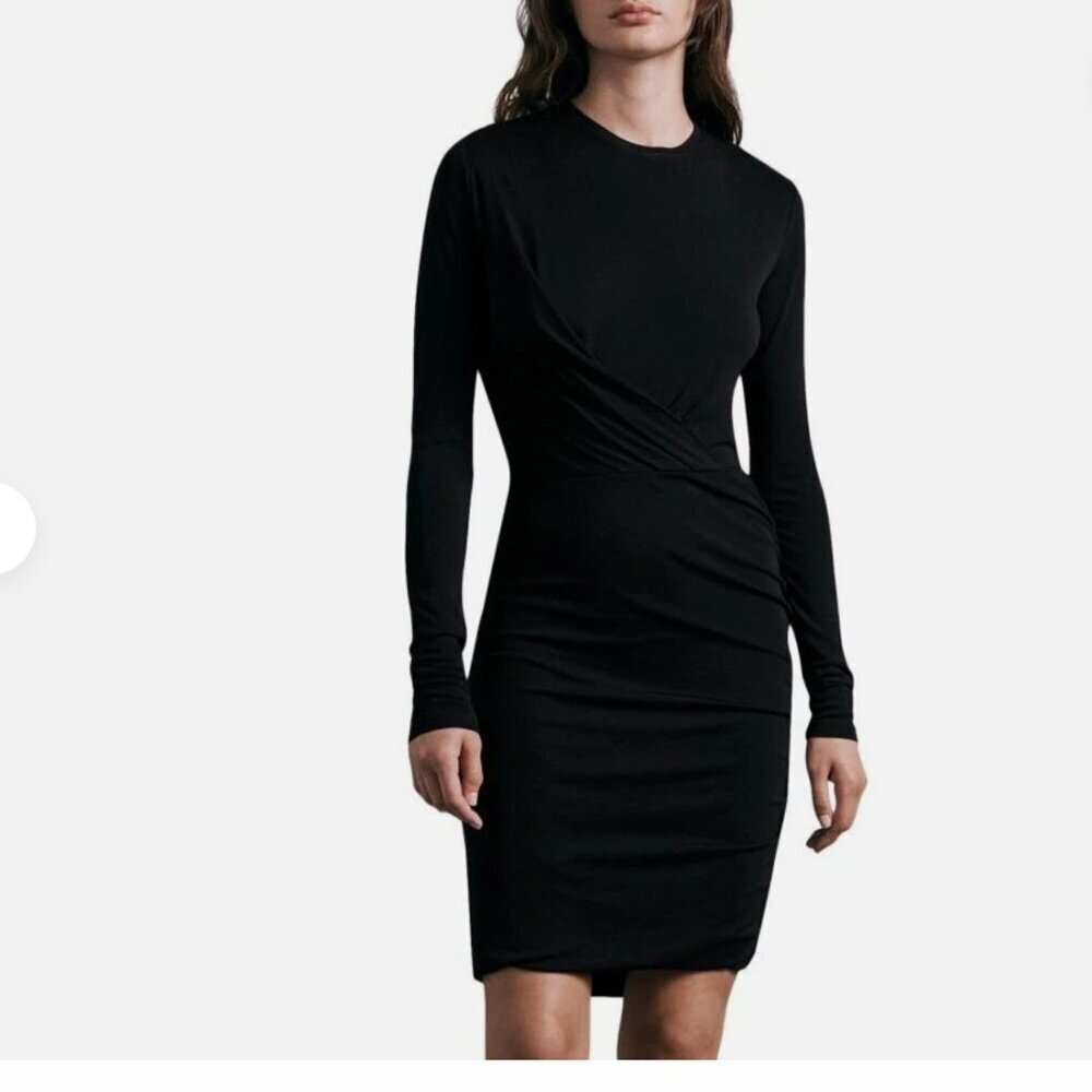 NWT Rag & Bone Holly Drape Mini Dress Black | Rag & Bone Black Dress | LBD
